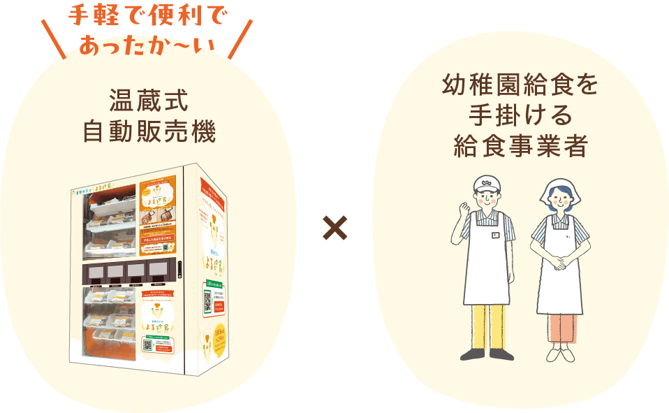 温蔵式自動販売機×幼稚園給食を手掛ける給食事業者